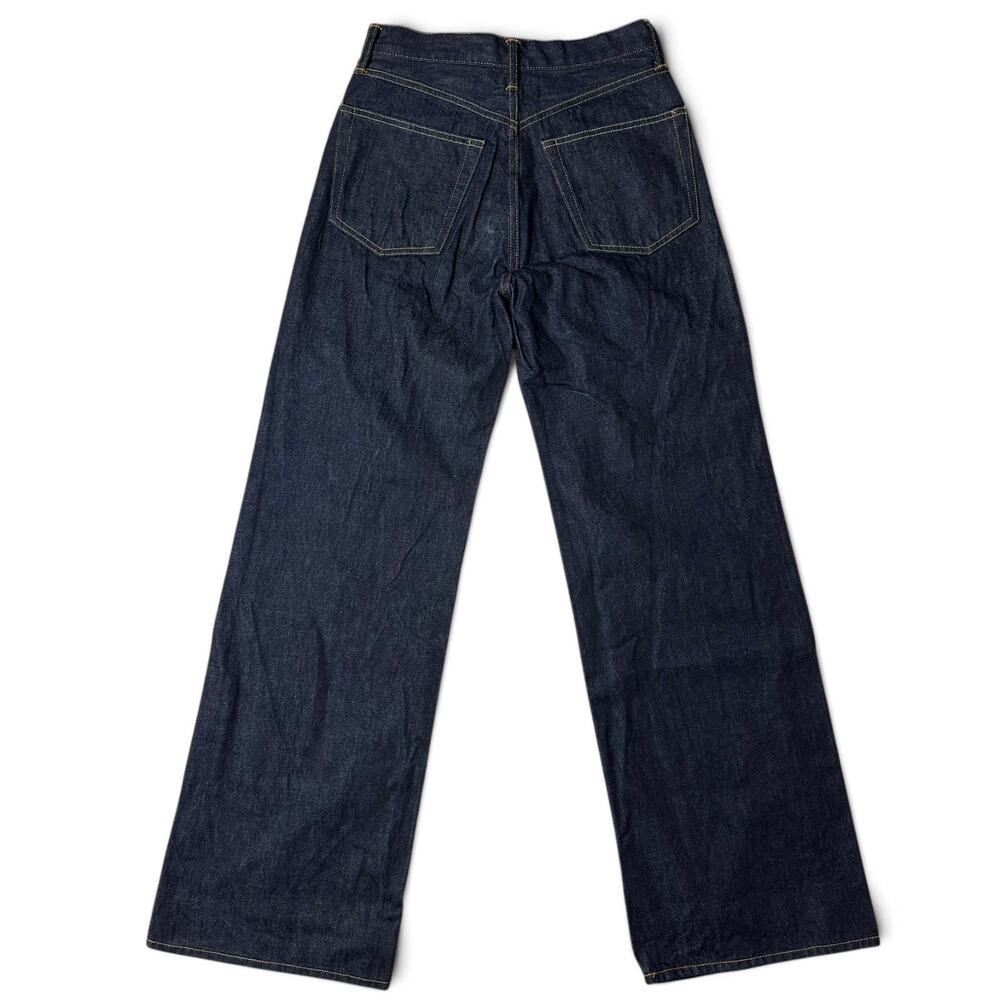Buck Mason Jet Set Jean Womens Actual Size 26x34 Raw Indigo Wide Leg *Flaw NWT - Picture 4 of 9